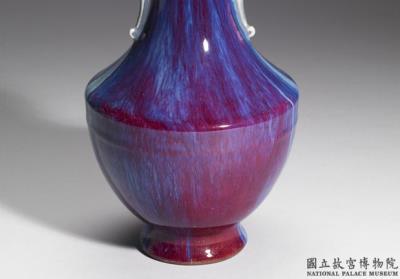 图片[3]-Vase with two handles in imitation Jun-ware glaze, Qing dynasty, Qianlong reign (1736-1795)-China Archive